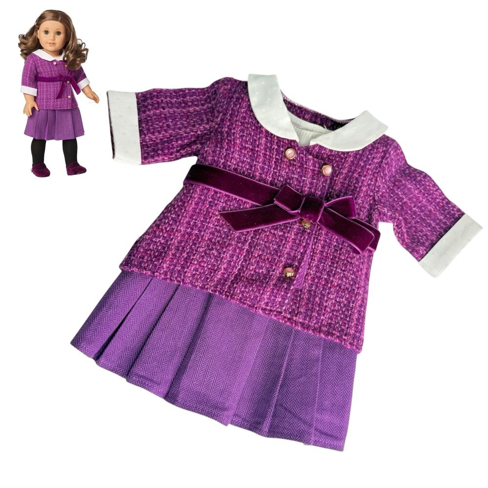 American Girl Doll Rebecca Dress Skirt & Jacket Purple BeForever Meet Outfit Set